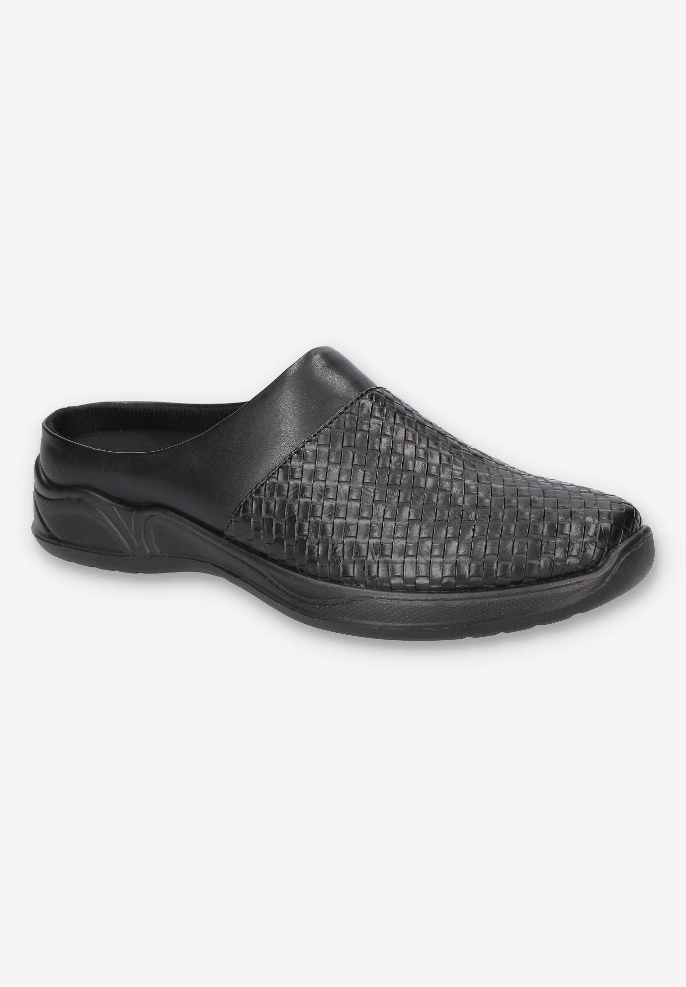 Janalee Slip On Mule, BLACK WOVEN EMBOSSED, hi-res image number 0