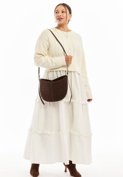 Tiered Mixed-Media Maxi Dress