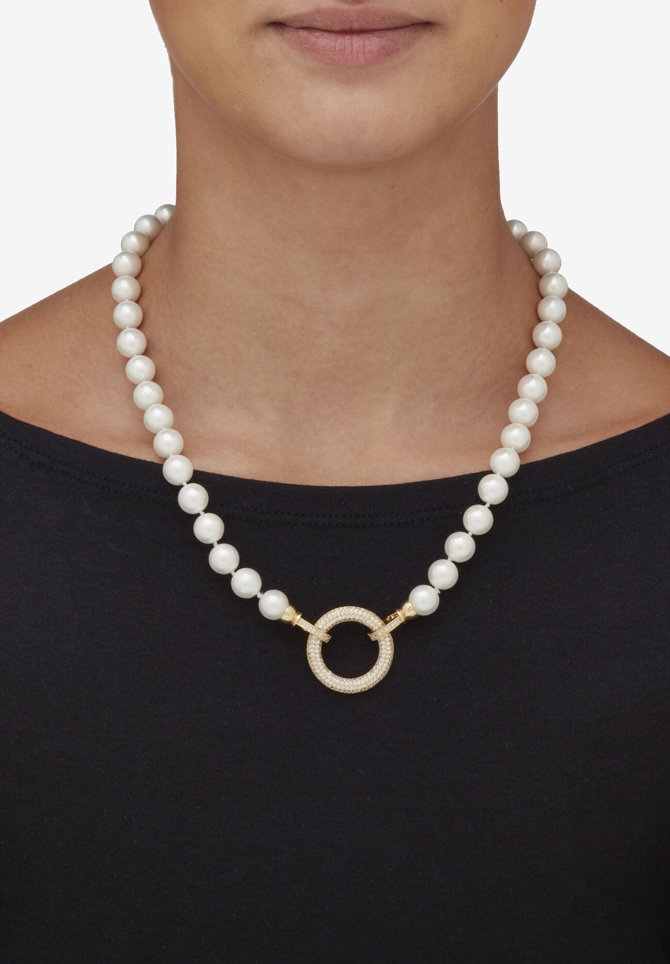 8.25 Cttw. White Shell Pearl & Keshi Pearl Drop Beaded Necklace Gold-Plated 23 inches, , alternate image number 4