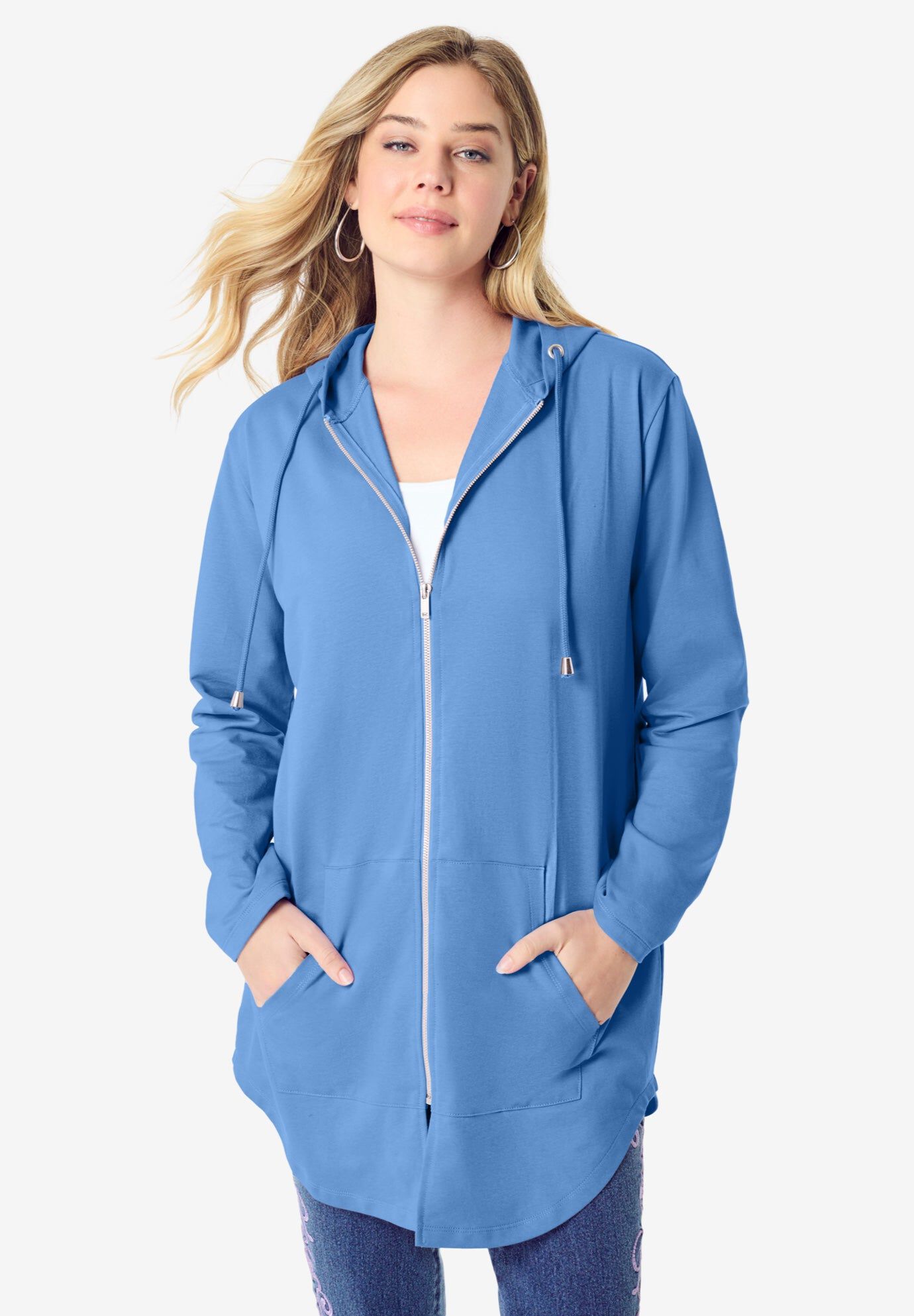 Baby French Terry Hoodie, HORIZON BLUE, hi-res image number 0
