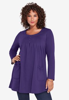 Long Sleeve Two Pocket Soft Knit Tunic