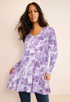 Ultra Drape V Neck Swing Tunic