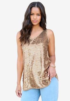 Sequin-Embellished Tank Top