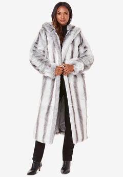 Hooded Long Faux Fur Coat