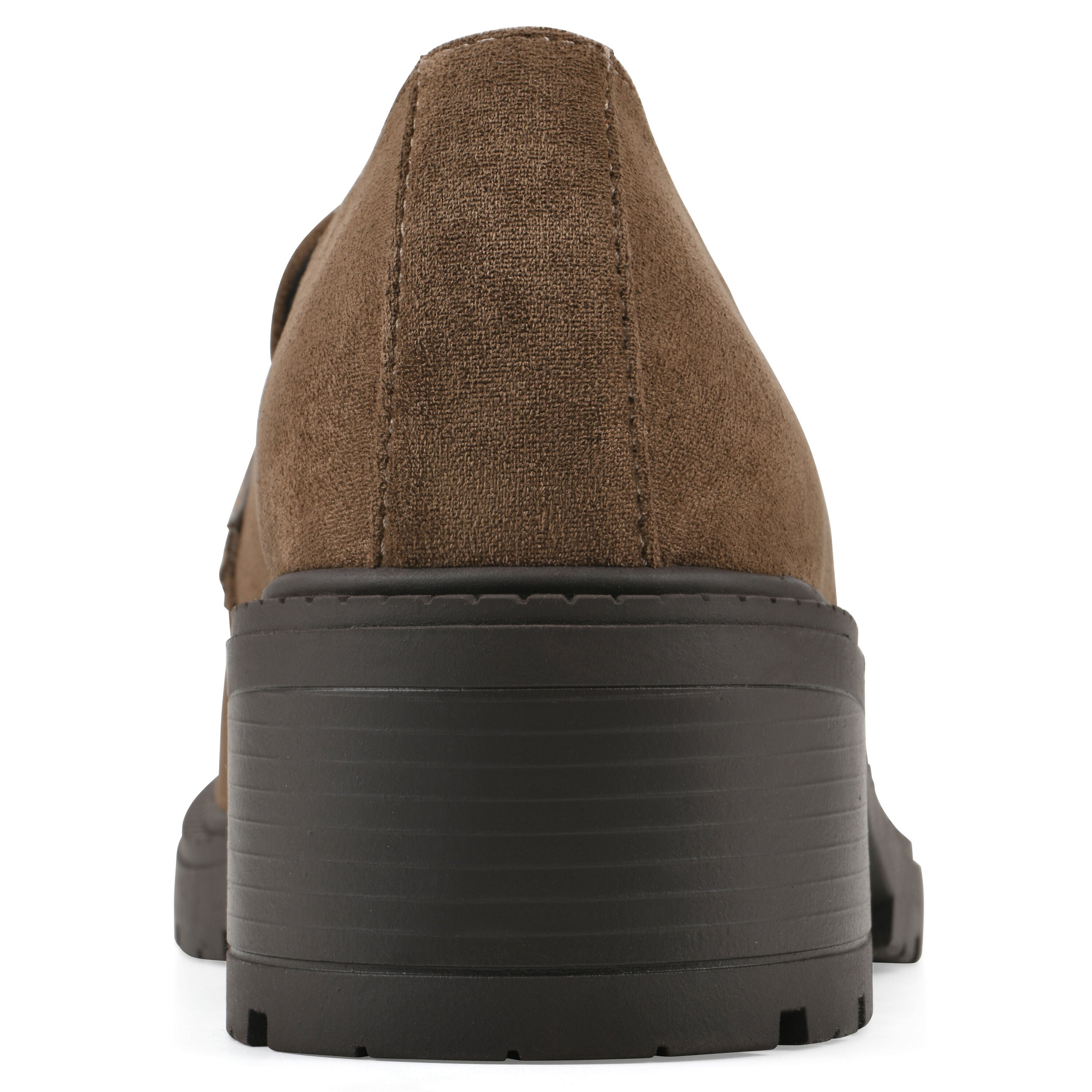 Brigetty Heeled Penny Loafer, DARK TAUPE FABRIC, on-hover image number 1