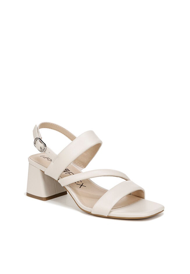 Celia Heeled Sandal, WHITE FAUX LEATHER, hi-res image number 0