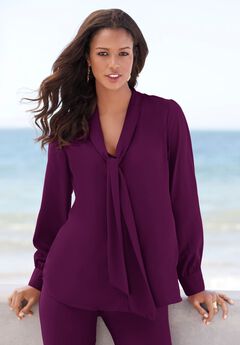 Long Sleeve Bow Blouse