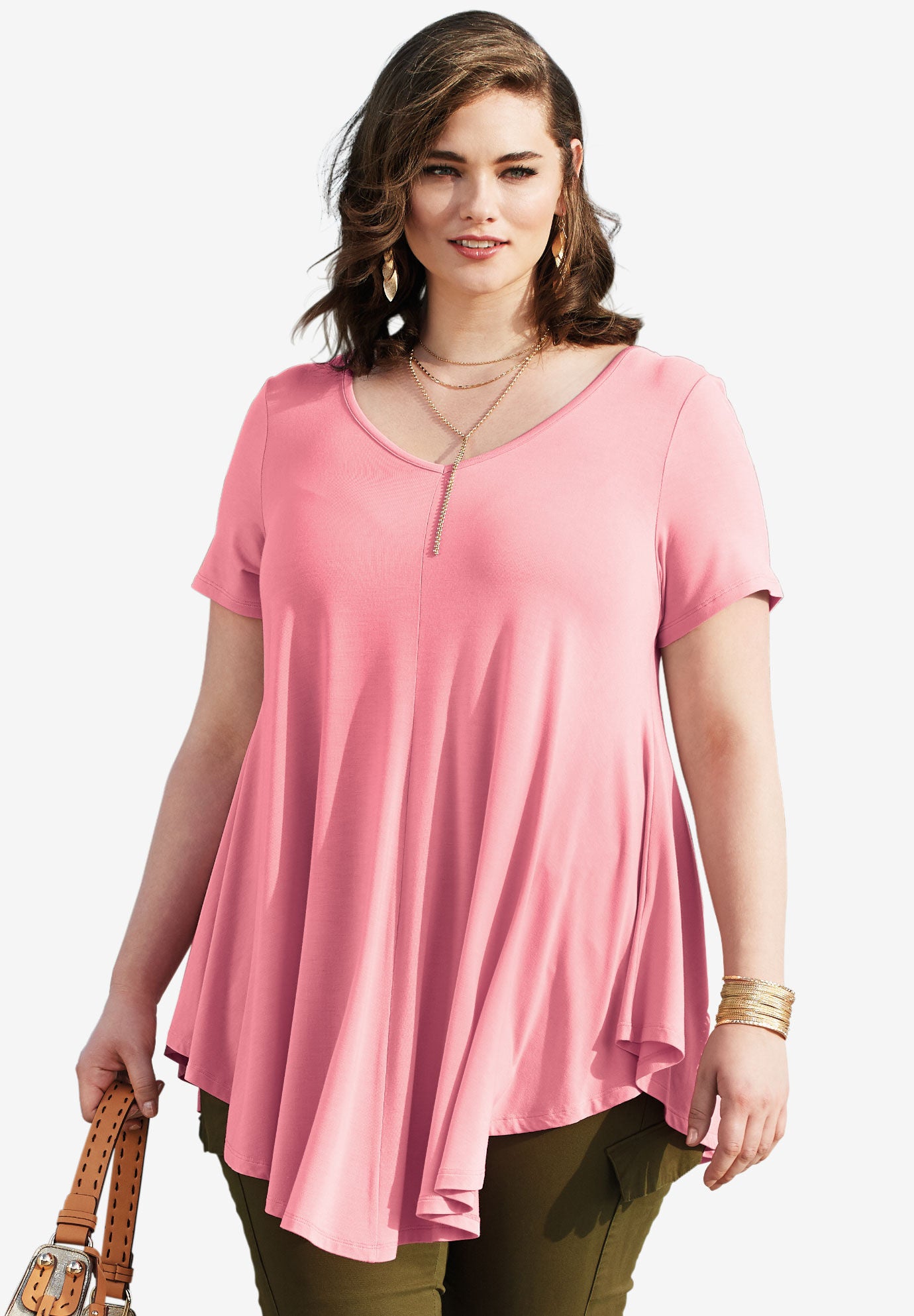 plus size tees and knit tops for women roamans plus size tees