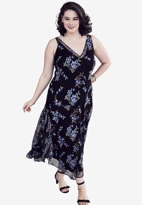 Floral Embroidered Dress Plus Size Party Cocktail Dresses Roaman S