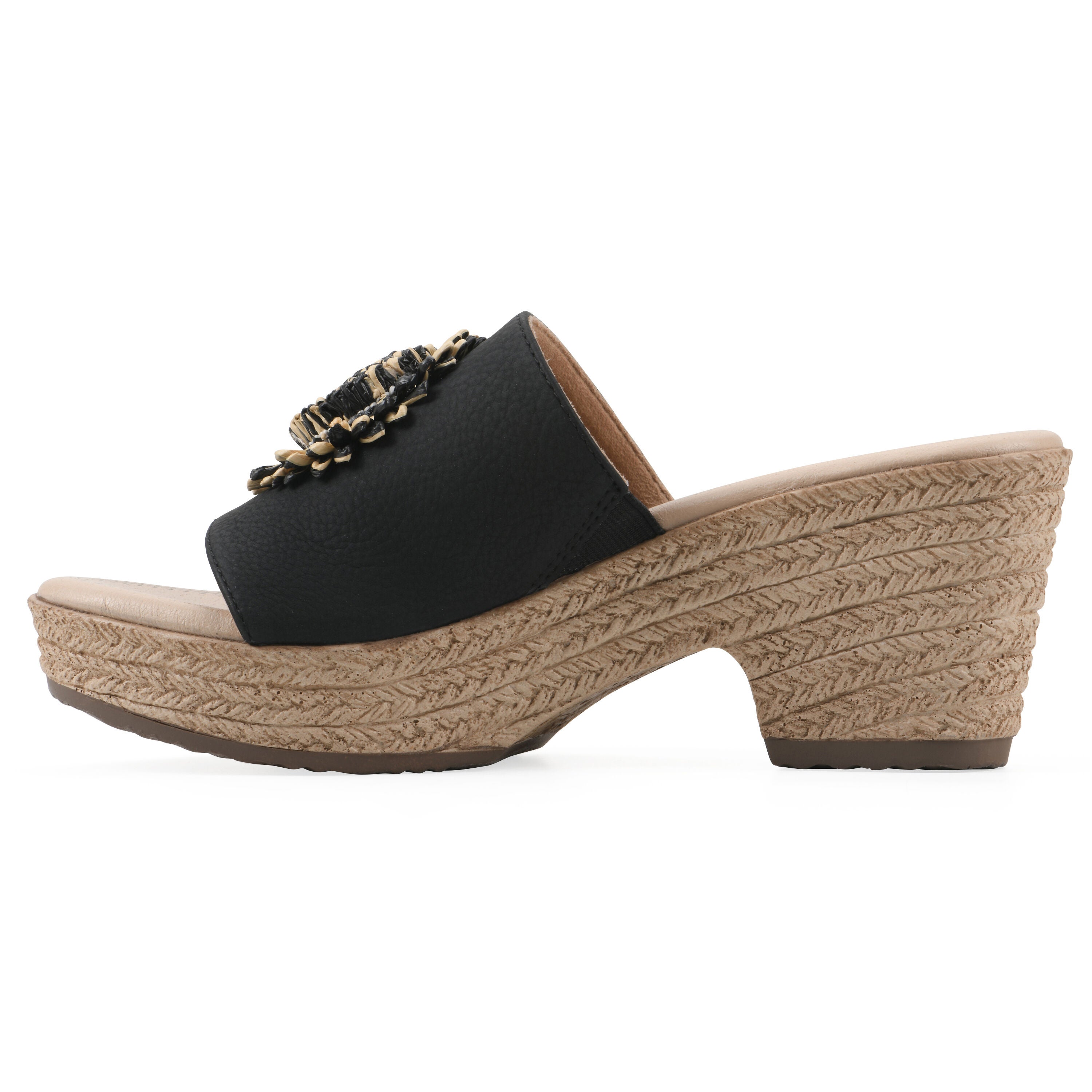 Birkley Wedge Sandal, BLACK NUBUCK, alternate image number 3