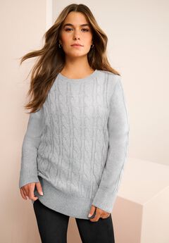 Plus Size Cozy Cable Sweater Tunic