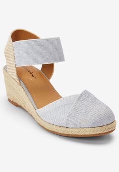Wide Width White Wedge Sandals