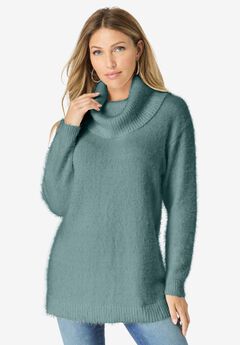 Cowl Neck Eyelash Sweater
