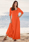 Button Front Maxi Dress, , alternate image number null