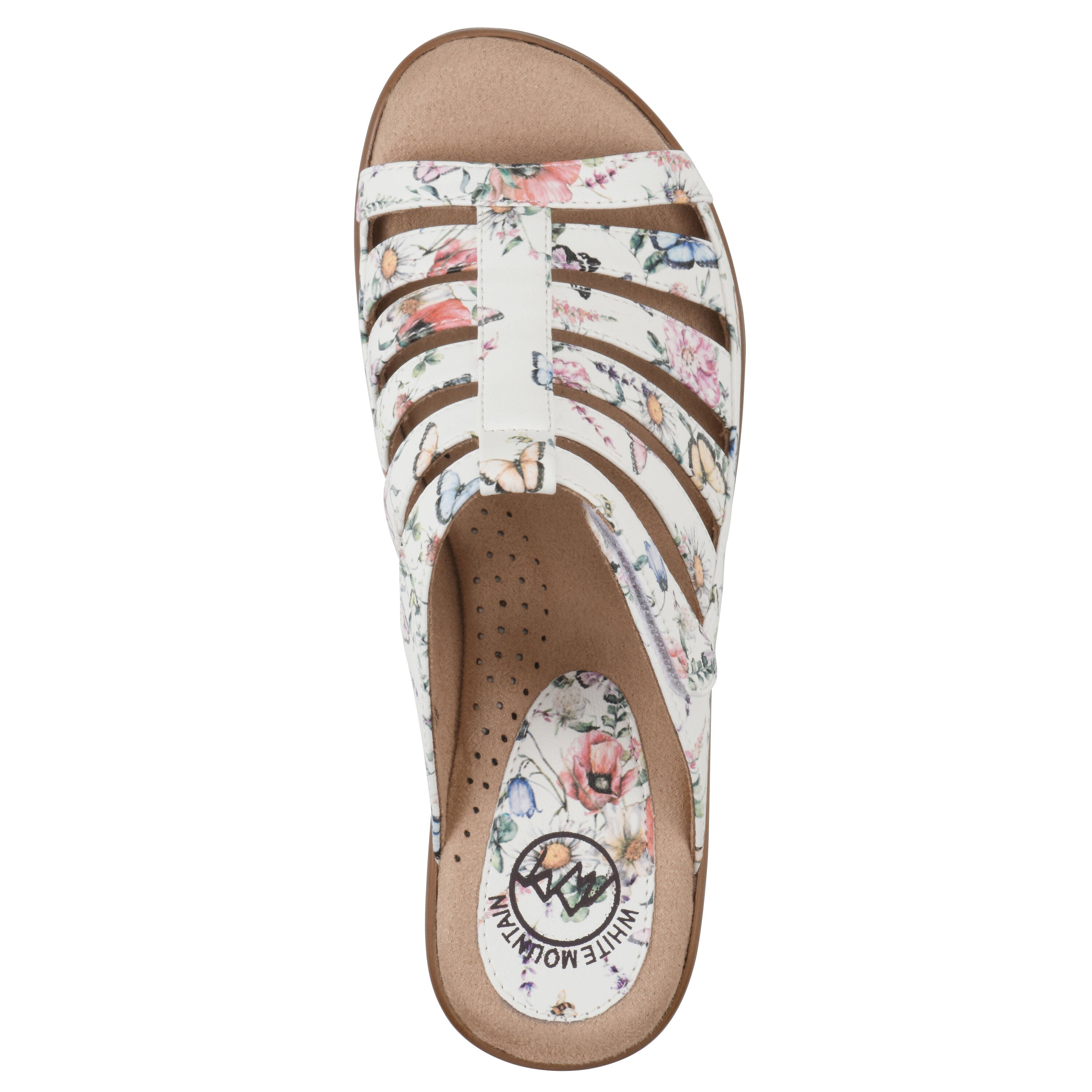 Valencia Slip-On Clog Sandal, WHITE MULTI FLOWER, alternate image number 4