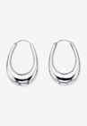 Sterling Silver Puffed Hoop Earrings, , on-hover image number null