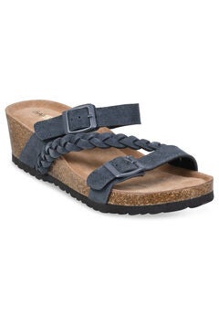 Leather Braided Adjustable 2 Strap Footbed Sandal