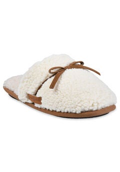 Berber Faux Suede Tie Scuff Slipper