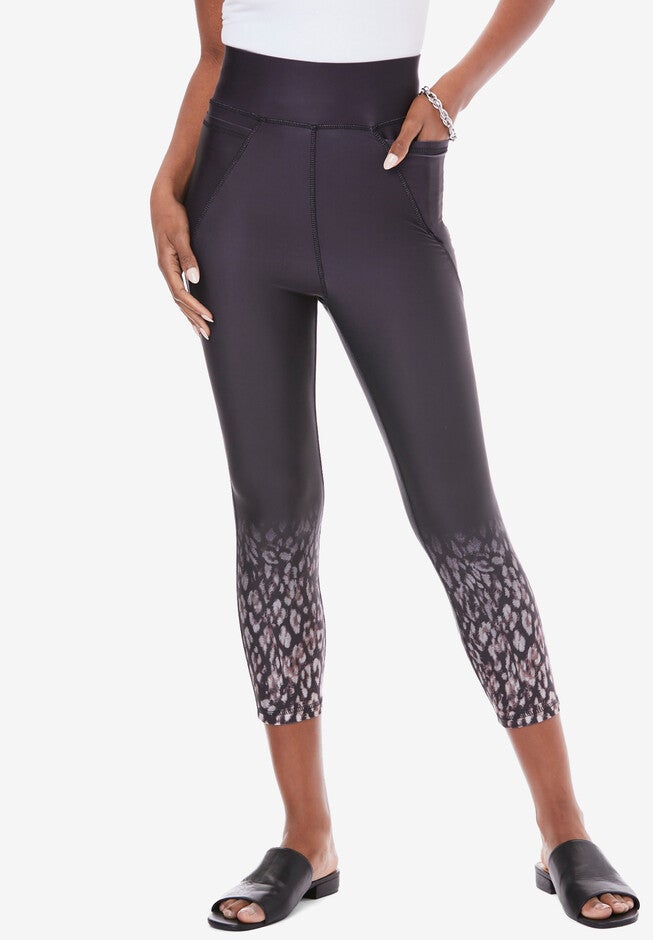 Side-Pocket Performance Capri, BLACK OMBRE CHEETAH, hi-res image number null