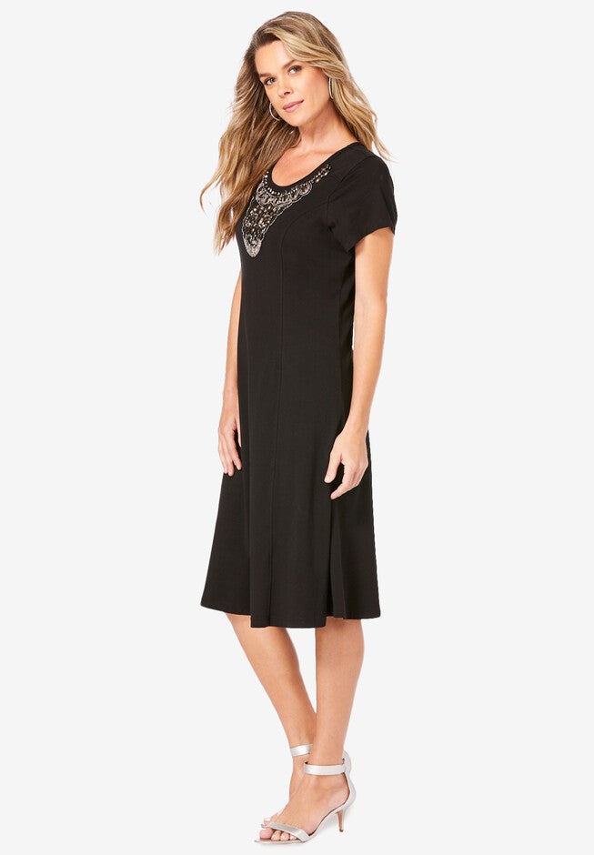 Embellished Jersey Dress, , alternate image number null