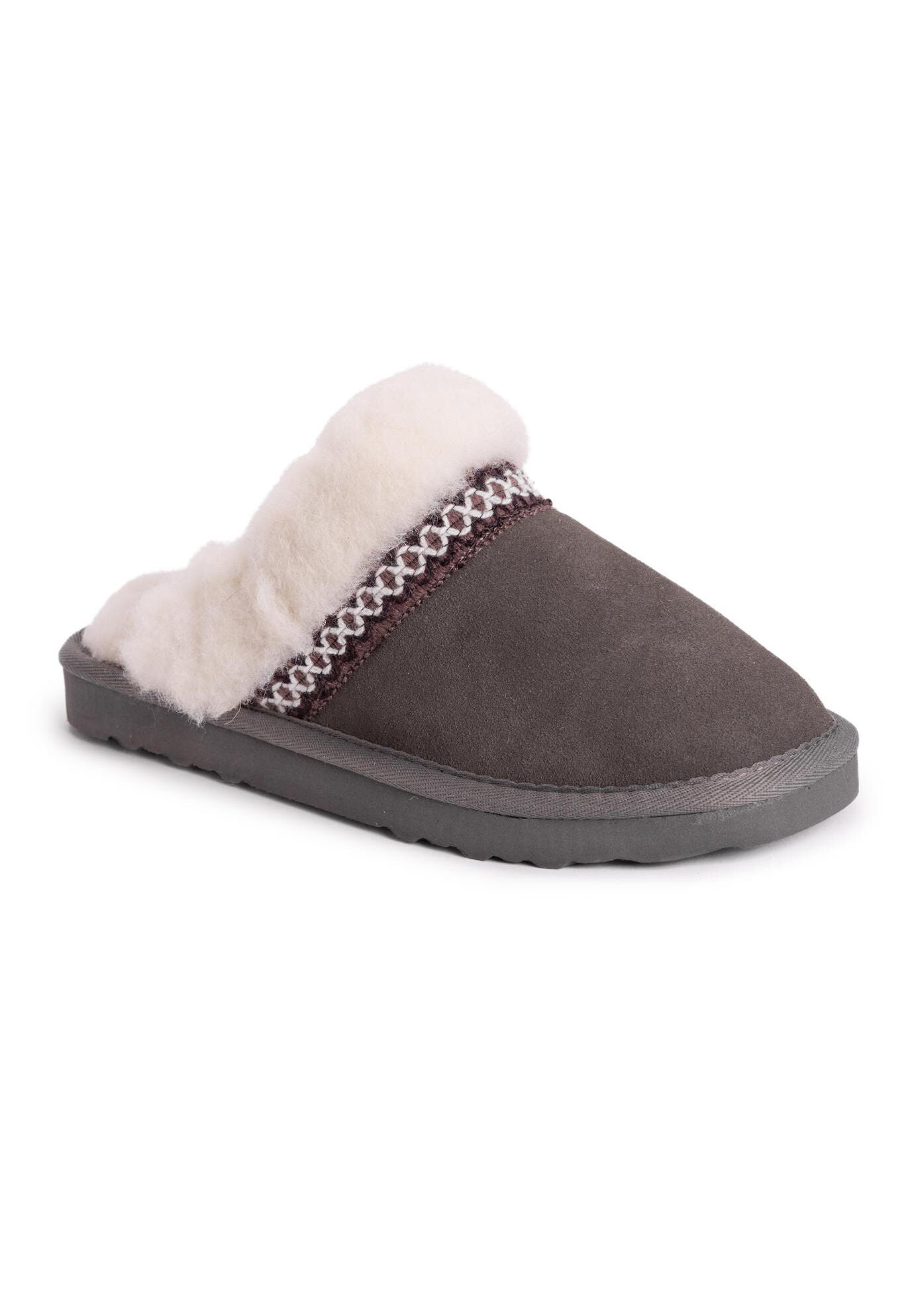 Dawn Suede Scuff Slipper by Muk Luks&reg;, FROST GREY, hi-res image number 0