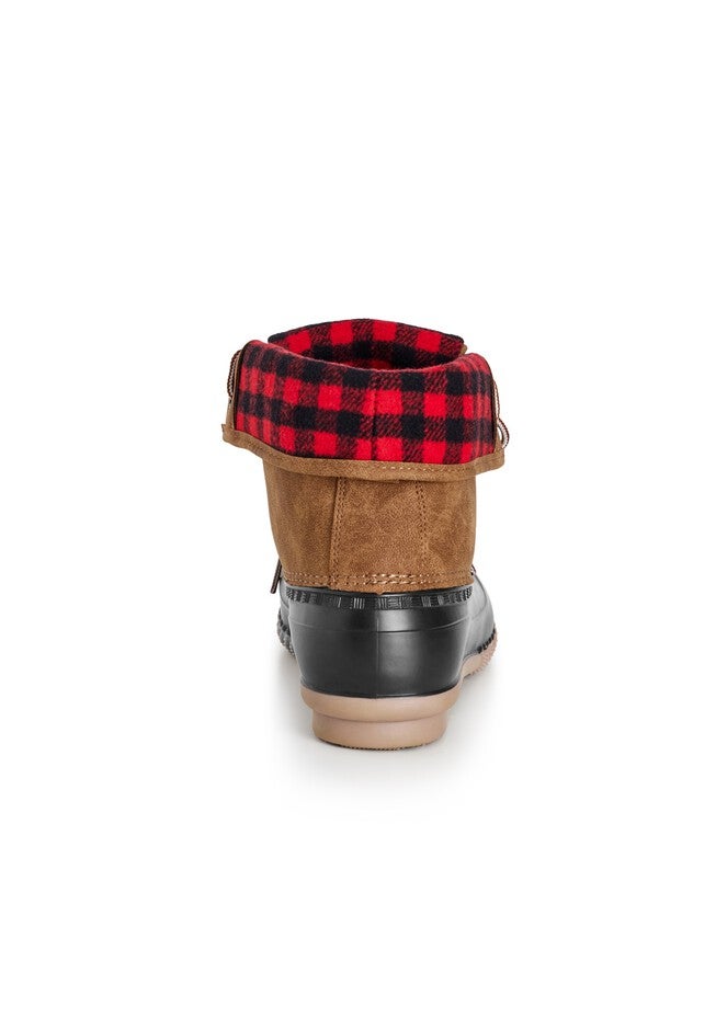 Fold Over Collar Boot, BROWN, alternate image number null