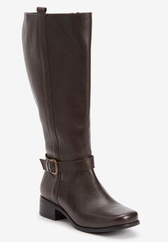 The Donna Tall Wide Calf Leather Boot By Comfortview