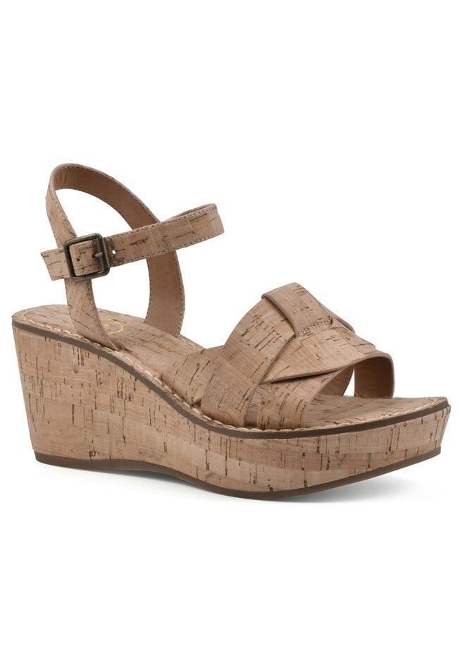 White Mountain Simple Wedge Sandal, CORK NATURAL, hi-res image number null