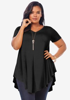 Ultra Drape V Neck Swing Tunic