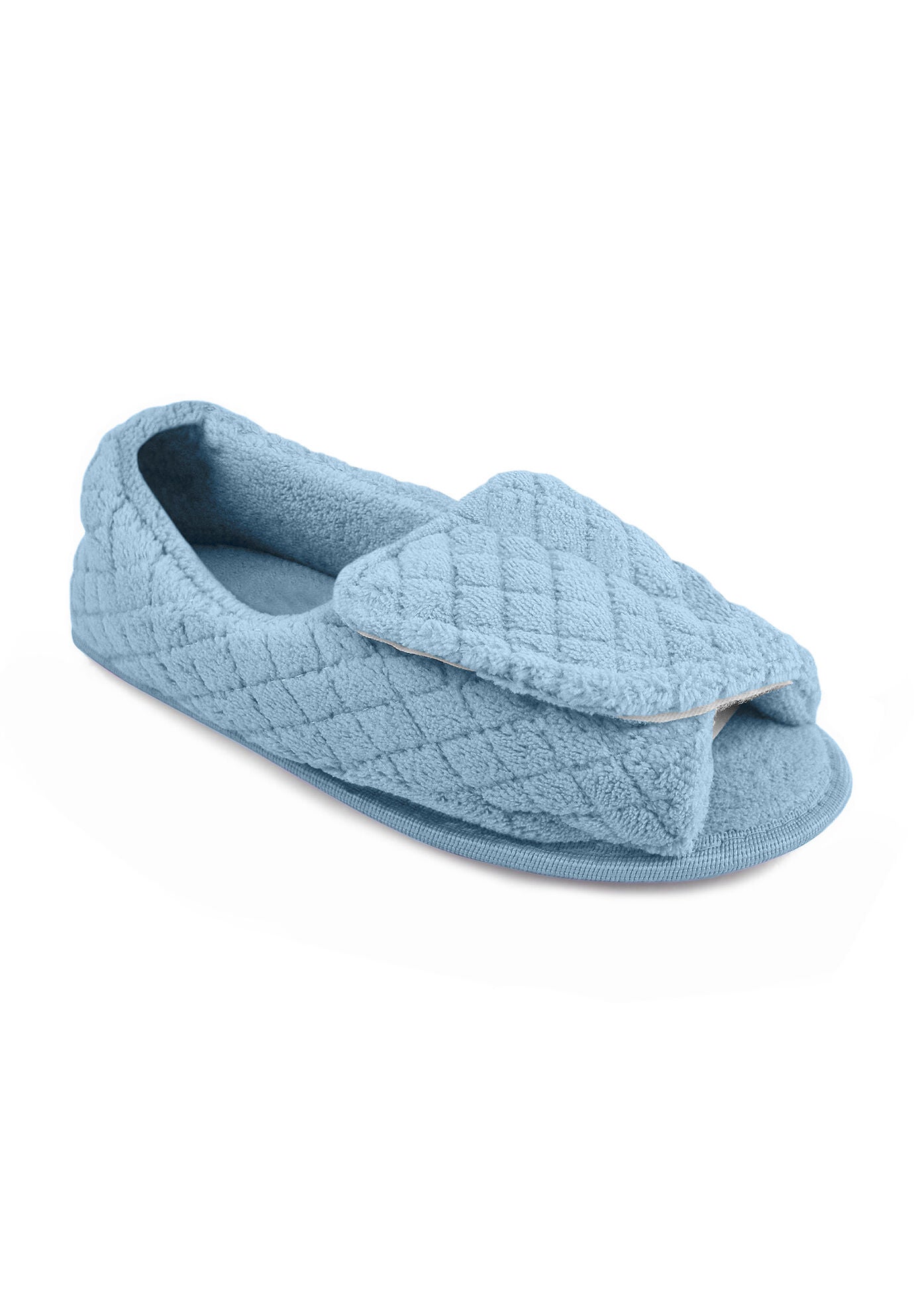 Micro Chenille Adjustable Slipper by Muk Luks&reg;, LIGHT BLUE, hi-res image number 0