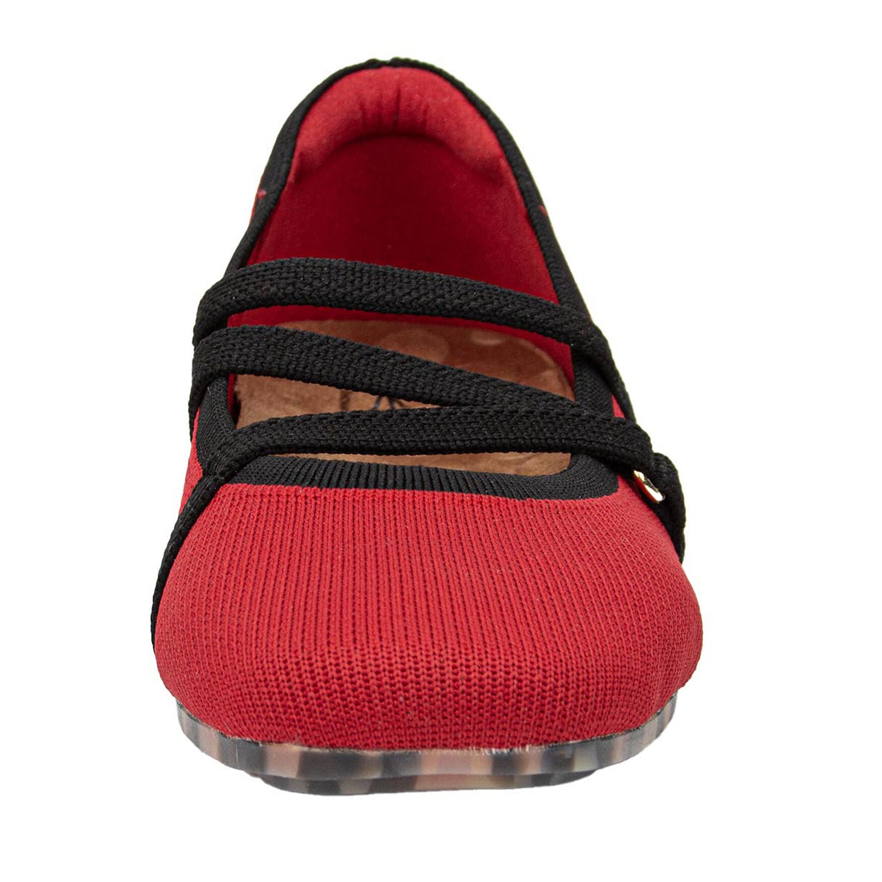 Nicolette Zig Zag Stretch Knit Flat, RED KNIT, alternate image number 4