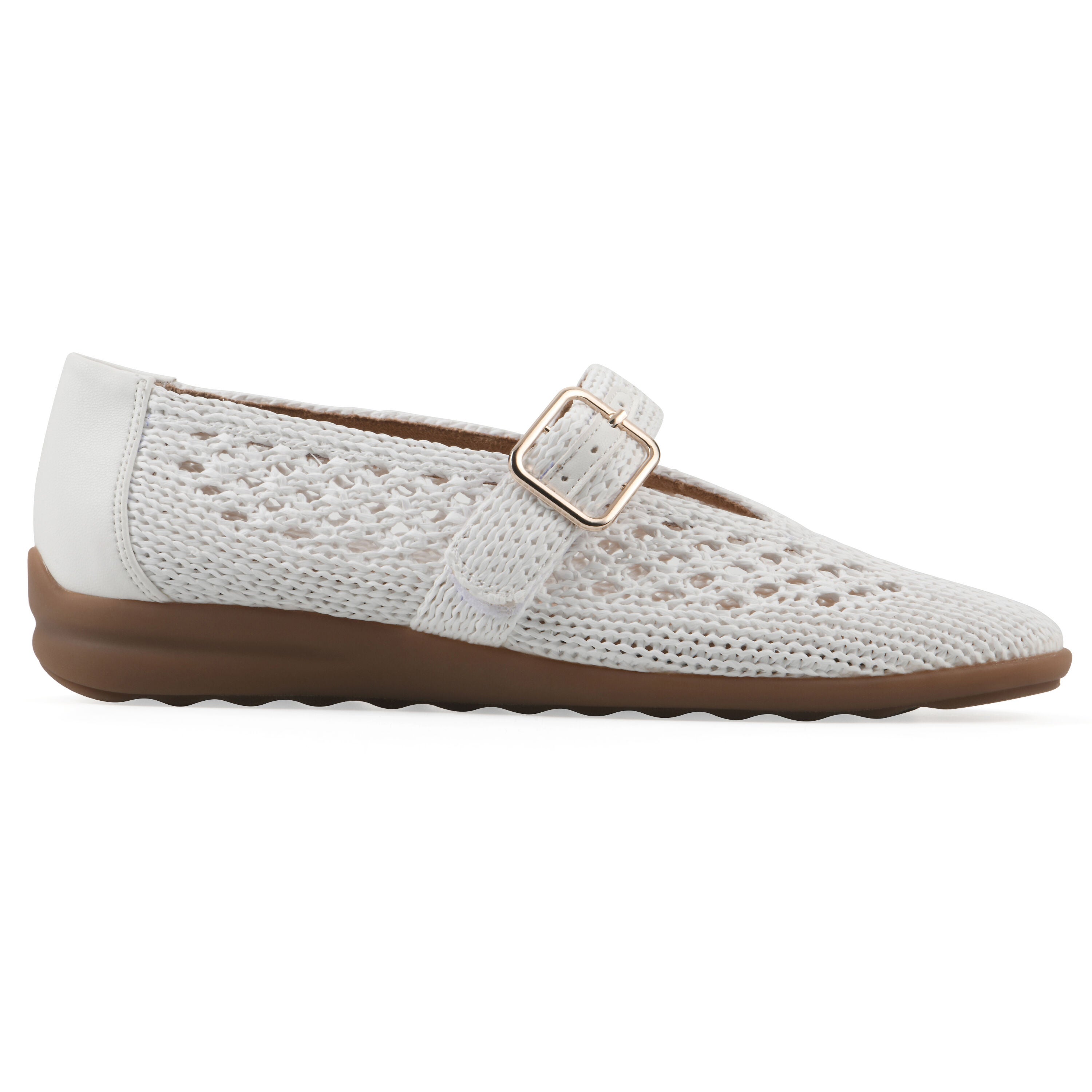 Cordette Mary Jane Flat, WHITE FABRIC, alternate image number 2