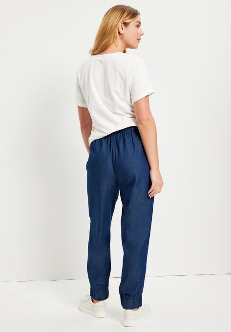 Denim Drawstring Jogger, , on-hover image number null