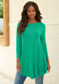 Boatneck Swing Ultra Drape Tunic