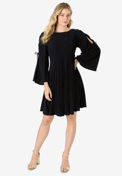 Cold Shoulder Fit-and-Flare Dress