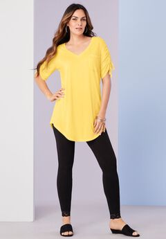 Ruched Sleeve Ultra Femme Tunic