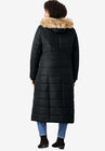 Maxi-Length Puffer Jacket with Hood, , alternate image number null