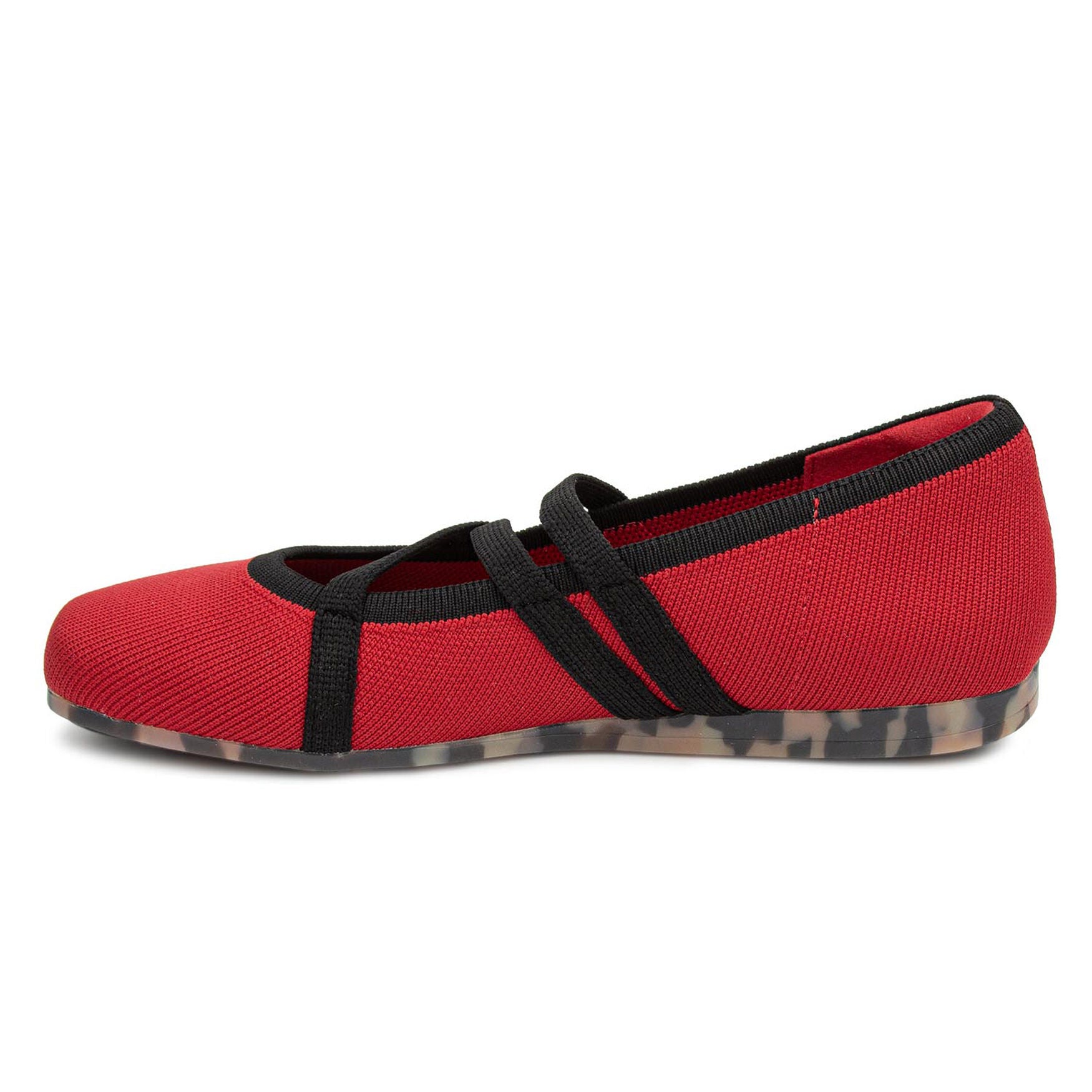 Nicolette Zig Zag Stretch Knit Flat, RED KNIT, alternate image number 3