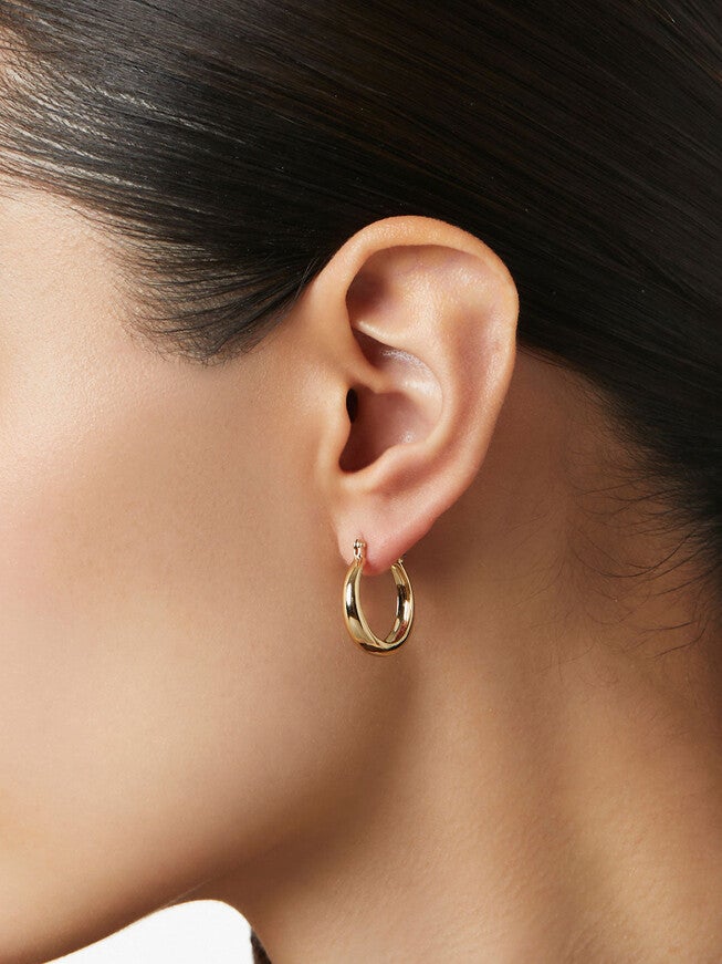 Venus Endless Gold Hoop Earrings, GOLD, alternate image number 4