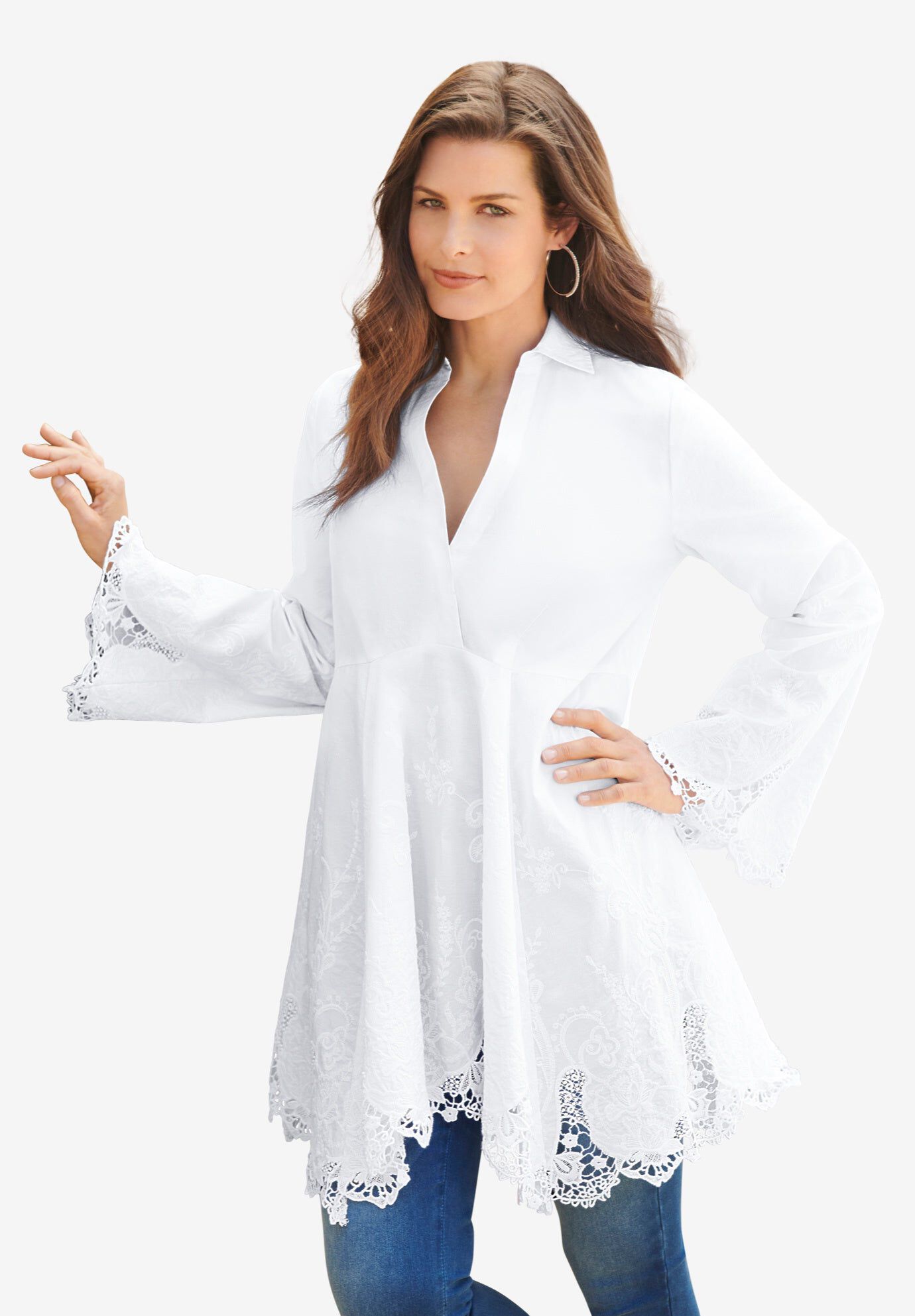 Poplin Embroidered Swing Tunic