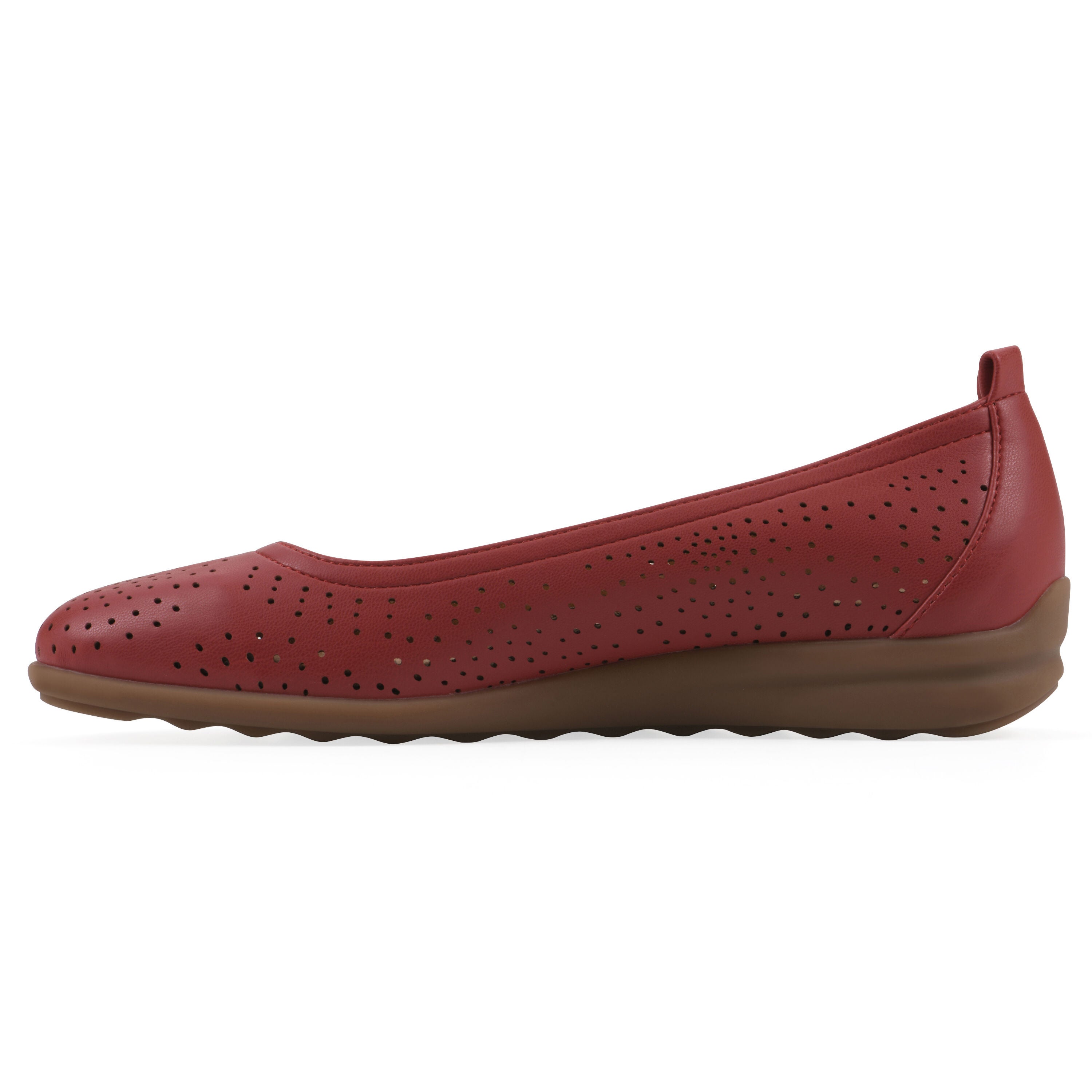 Cortney Ballet Flat, RED SMOOTH, alternate image number 3