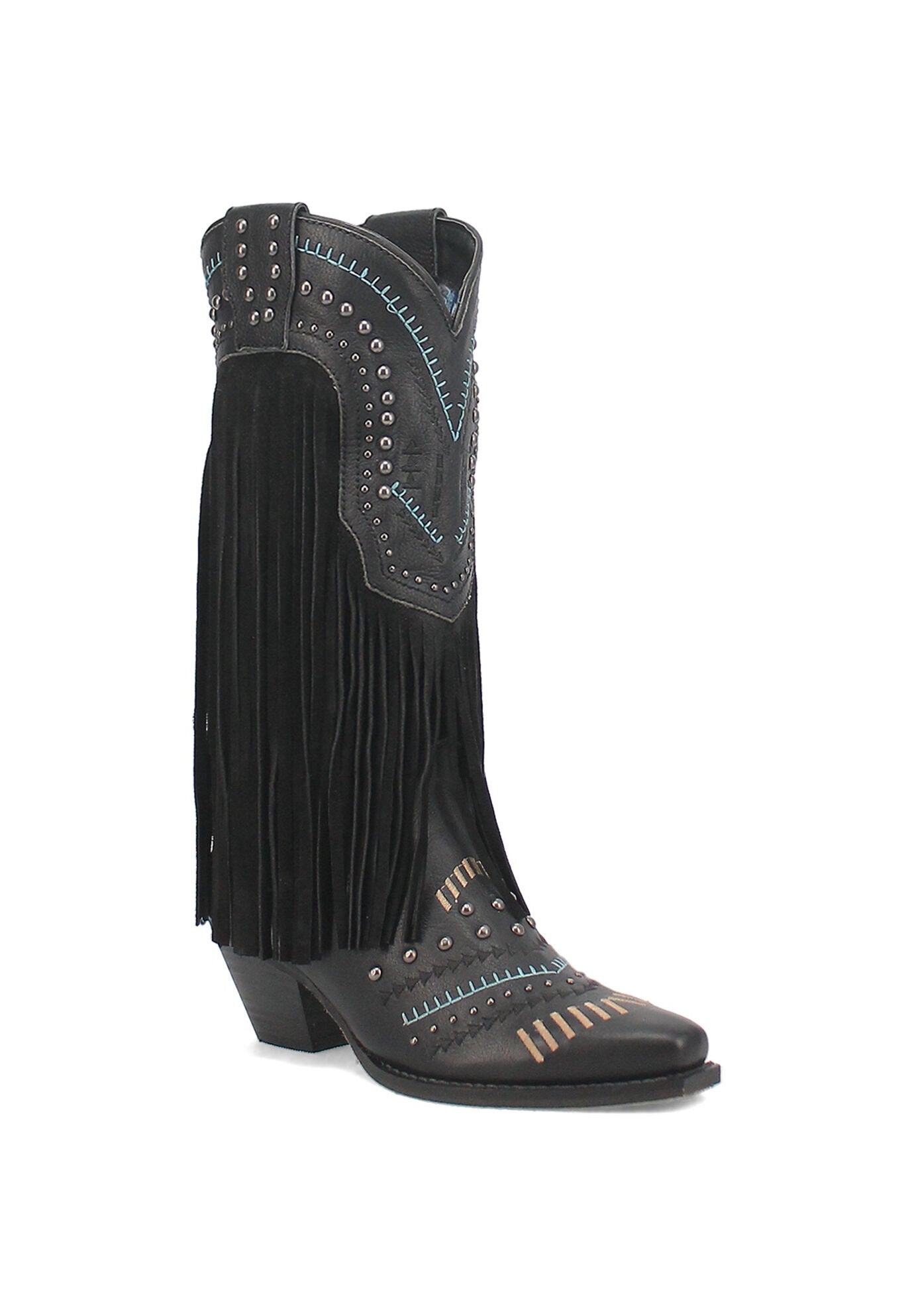 Gypsy Western Fringe Boot, BLACK, hi-res image number 0
