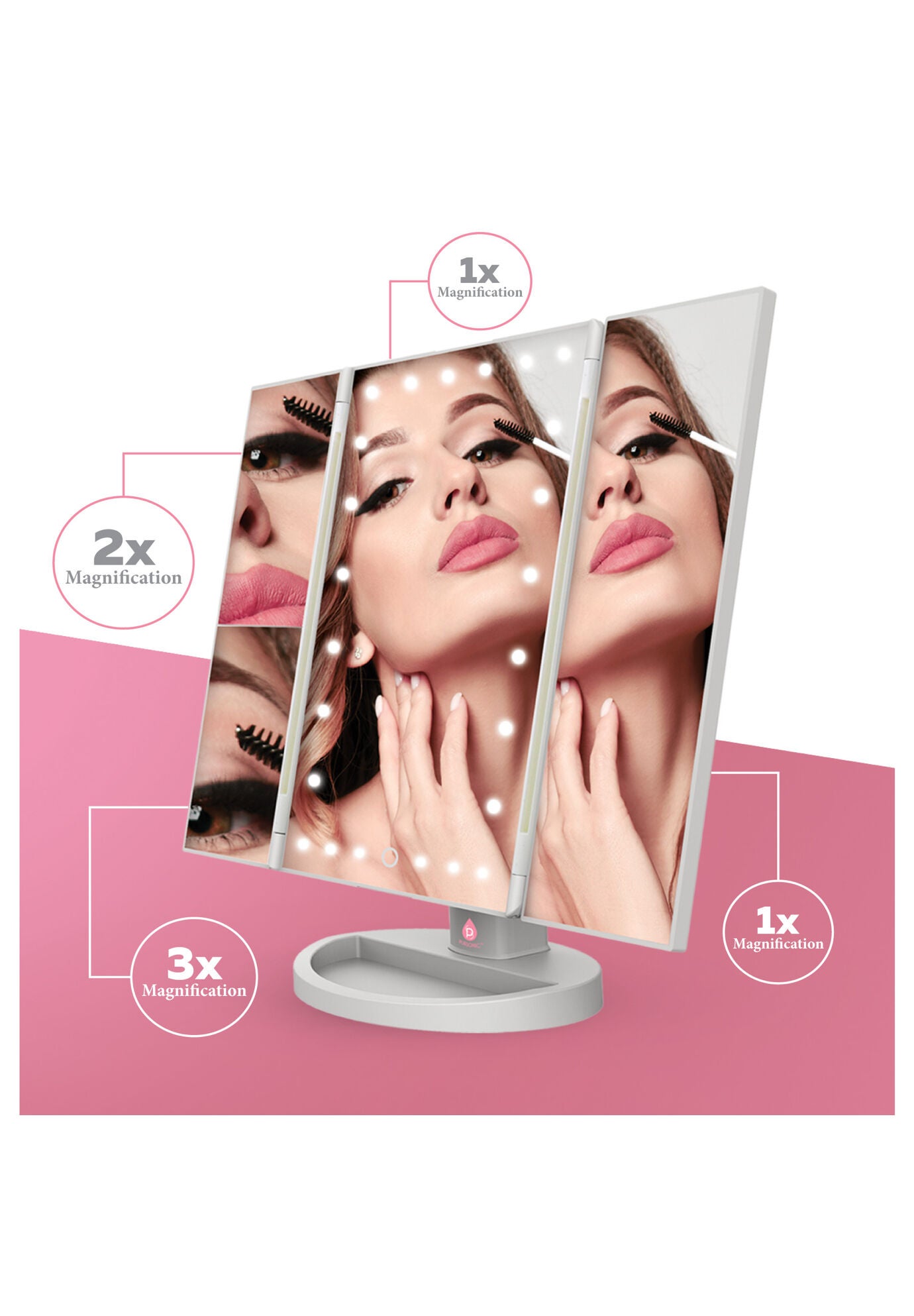 Tri-Fold Led Vanity Makeup Mirror, , alternate image number 3