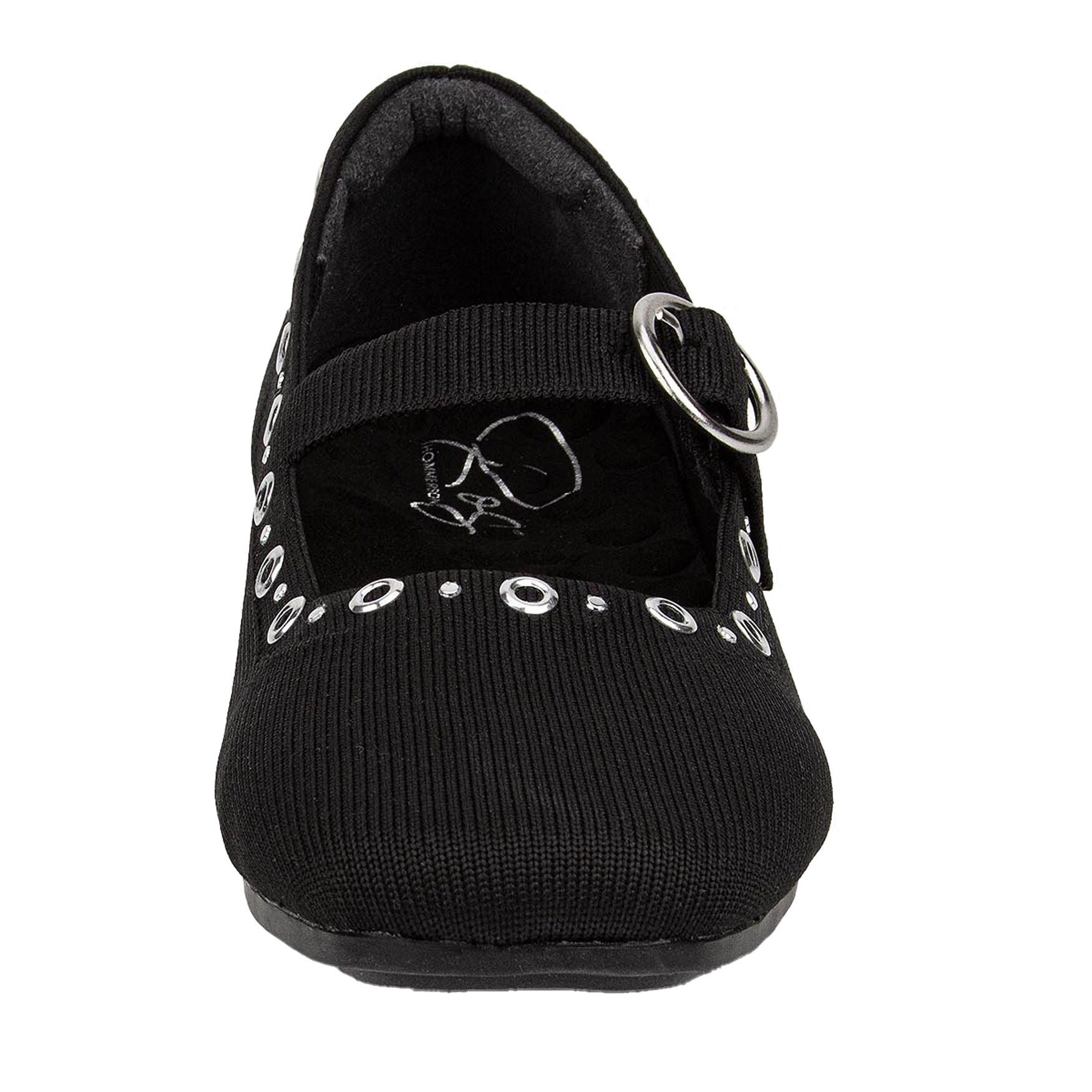 Naomi Mary Jane Stretch Flat, BLACK KNIT STUDS, alternate image number 4