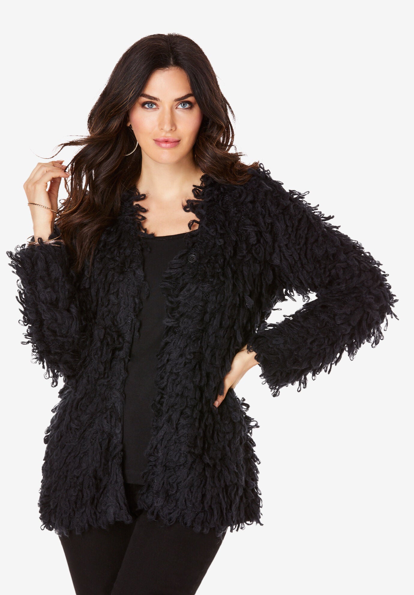 Fashionable Loop Cardigan, 4269330 | Roaman's