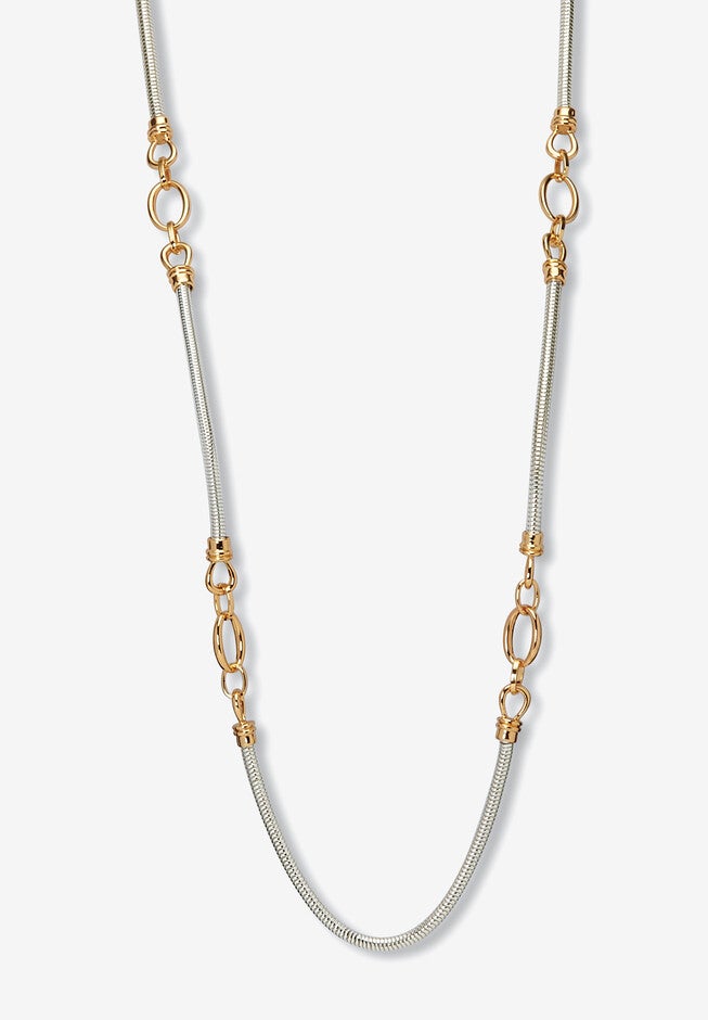 Silvertone Endless Necklace (14Mm), 38 Inch Length, Plus 3 Inch Extension, SILVER, hi-res image number 0