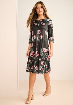 UltraSmooth™ Plus Size Boatneck Swing Dress