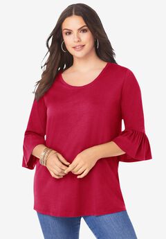 Plus Size Cotton Ultimate Bell Sleeve Tee