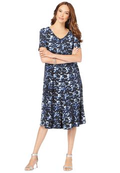 Ultrasmooth® V Neck Swing Dress