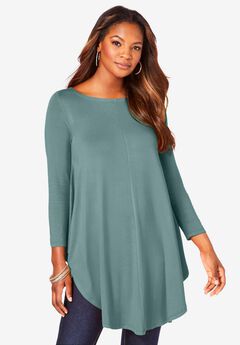 Boatneck Swing Ultra Drape Tunic
